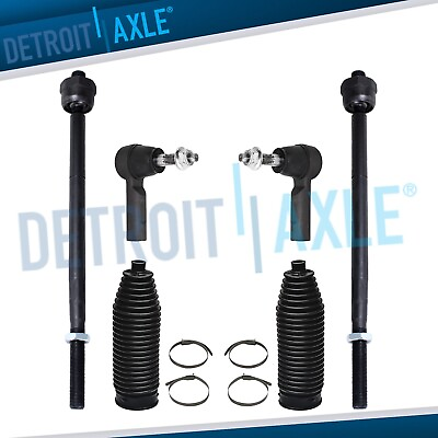 #ad 6pc Front Inner Outer Tie Rod Ends w Rack Boots for 2013 2014 2018 Ram 1500 $51.97