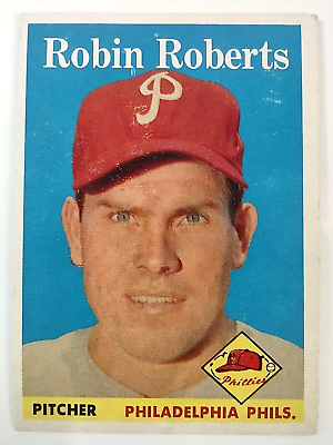 #ad 1958 Topps #90 Robin Roberts Philadelphia Phillies Surface Wear $11.25