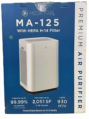 #ad Medify MA 125 Air Purifier with True HEPA H14 Filter 2051 Sq Ft NEW WHITE $299.00