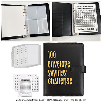 #ad 100 Envelope Challenge Binder Couple#x27;s 100 Day Challenge Savings Note book New $8.99