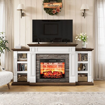 #ad #ad 70quot; Electric Fireplace with Mantel Fireplace TV Stand Heater with Remote Control $389.99