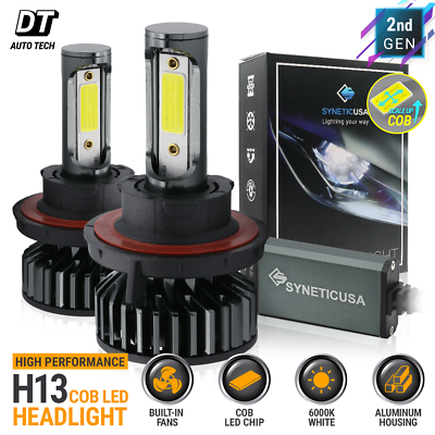 #ad Syneticusa 9008 H13 LED Headlight Bulb Kit High Low Beam Light 6000K White $29.96