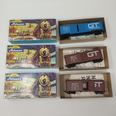 #ad Lot Of 3 HO Scale Athearn Box Cars $36.00