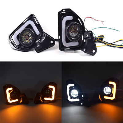 #ad DRL Daytime Running Fog Light Lamp w Turn Signal Fit For Toyota Hiace 2014 2018 $70.99