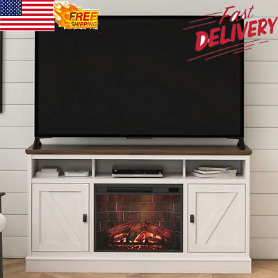 #ad 23quot; Electric Fireplace TV Stand for TVs up to 65quot; Storage Entertainment Units US $223.60