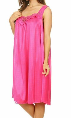 #ad Womens Silky Lace Accent Sheer Sleepwear Nightgowns Medium to 4X Available $16.99