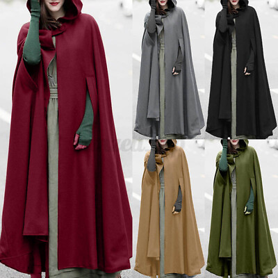 #ad Women Christmas Party Hooded Trench Coat Cardigan Jacket Coat Cape Cloak Poncho $29.99