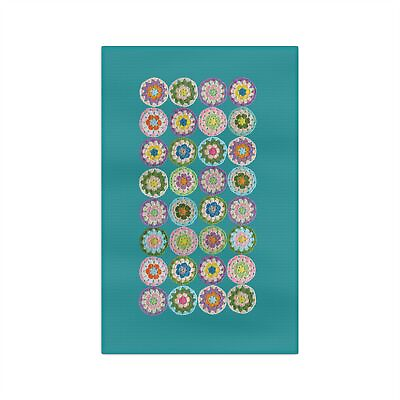 #ad #ad Retro Style Crochet Pattern Print Tea amp; Kitchen Towel Teal $10.50