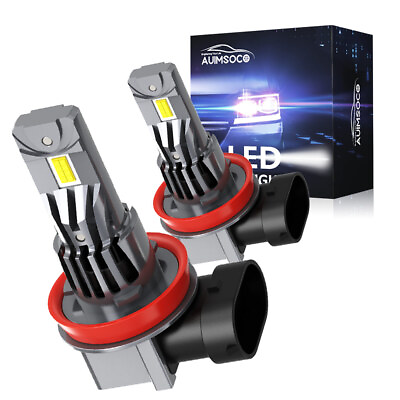 #ad H11 LED Headlight Super Bright Bulb Conversion Kit 6000K White LOW BEAM 2 Pack $44.99