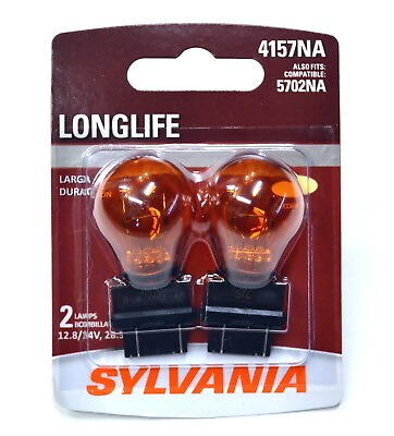 #ad Sylvania LongLife 4157NA 3157 28.5W Two Bulbs Rear Turn Signal Replace Lamp Fit $12.11