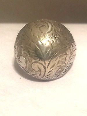 #ad Vintage Sterling Silver Bubble Dome Siam Etched Ring Size 6.25 4.2g $68.00