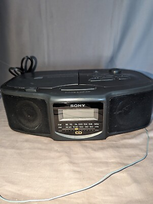 #ad Sony ICF CD800 Dual Alarm Clock CD Player Am FM Radio Stereo $29.67