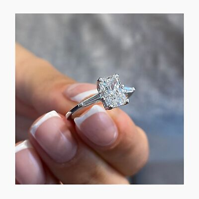 #ad Radiant Diamond Engagement Ring IGI Certified F VS1 Lab created 18K White Gold $2309.99