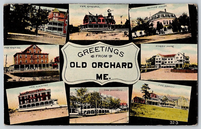 #ad Antique Postcard Greetings From Old Eight Views Orchard Maine $9.95