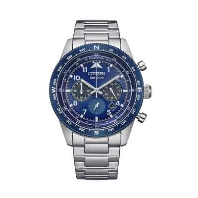 #ad Citizen Men#x27;s Chronograph Eco Drive Blue Dial Watch CA4554 84L NEW $214.99