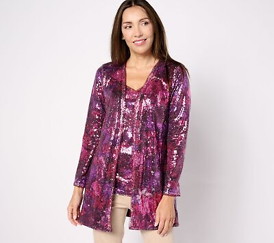 #ad Isaac Mizrahi Live Women#x27;s Top Sweater Sz M Choice of Print or Pink A551053 $20.16