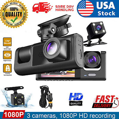 #ad HD 1080P Car Dual Lens Dash Cam Front Rear Inside Video Recorder Camera G sensor $21.45