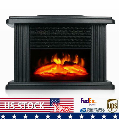 #ad New 1000W Electric Fireplace Standing Space Heater Stove 3D Flame Log Burner $46.96