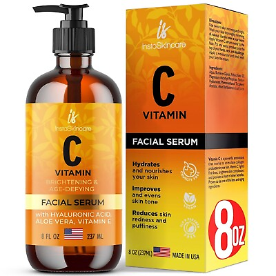 #ad Vitamin C Serum Hyaluronic Acid Vitamin E Brightening Even Skin Tone 8 Oz $38.82