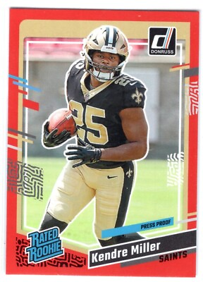 #ad 2023 Donruss Football Red Boarder Rated Rookie #375 Kendre Miller RC Saints $1.95