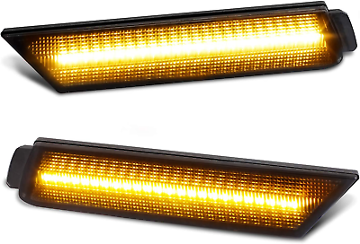 #ad Smoked Lens LED Side Marker Lights Front Bumper Sidemarker Lamps Reflectors Comp $44.29