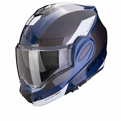 #ad Scorpion Exo Tech Evo Team Blue Black White Modular Helmet New Fast Shipping $312.60