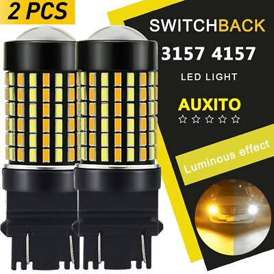 #ad 2X Switchback Turn Signal Lights for Ford F150 01 2014 LED Bulb 4157 3157 Canbus $18.99