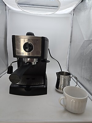 #ad DeLonghi EC155M Complete Espresso Cappuccino Brew Machine Black Stainless $29.99