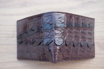 #ad Double Side Brown Skin Crocodile Alligator Leather SKIN Men Bifold Wallet #P18 $61.20