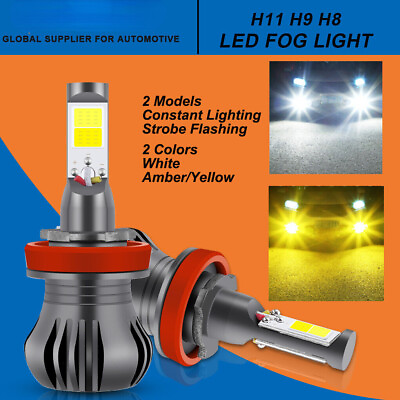 #ad H8 H11 Dual Color Switchback White Amber LED Fog Light Bulbs Flash Strobe 3K6K $18.93