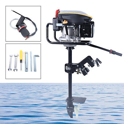 #ad 4 Stroke 4300W Outboard Motor Gas powered Boat Engine w Air Cooling Heavy Duty $479.39