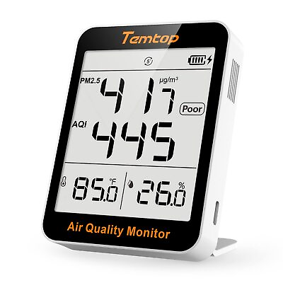 #ad Temtop S1 Thermometer Indoor Hygrometer w PM2.5 Air Quality Monitor AQI Detector $32.99
