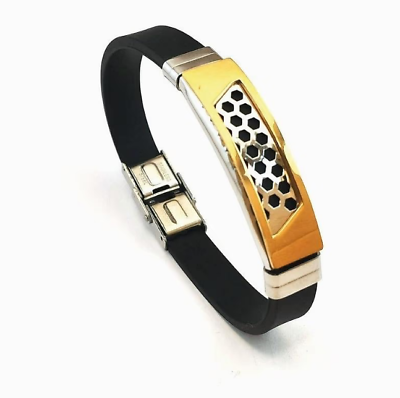 #ad Stylish Unisex Rubber Wristband With Stainless Steel Jewelry Inserts. Great Gift $77.00
