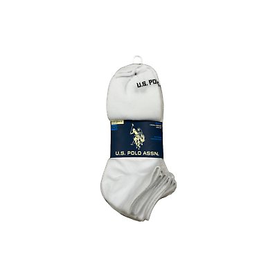 #ad 10 Pair of U.S. Polo Assn. Men Black and White Moisture Management Low Cut Socks $14.95