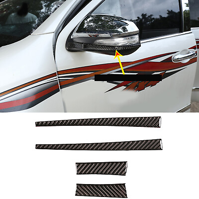 #ad Carbon Fiber Rearview Mirror Anti Rub Strip Cover Trim for Toyota Hilux 15 21 AU $49.99