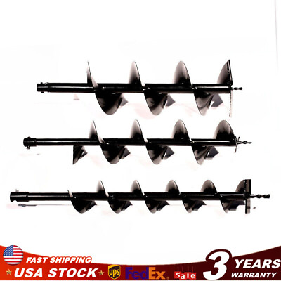 #ad 4quot;6quot; 8quot; 3pc Drilling Bit Fit Garden Gas Power Earth Auger Post Fence Hole Digger $95.00