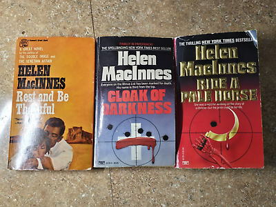 #ad Helen MacInnes VTG Mystery lot of 3 books Rest BeThankful Cloak Darkness 1968 $25.49