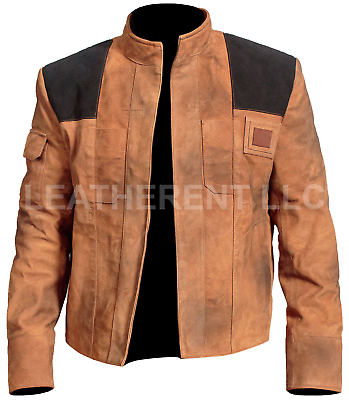 #ad Mens Han Solo A Star Wars Story Distressed Brown Suede Leather Jacket $98.98