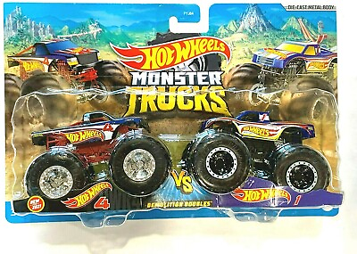 #ad HOT WHEELS DEMOLITION DOUBLES HOTWHEELS 4 vs 1 MONSTER TRUCK SET NEW ages 3 amp; up $17.99