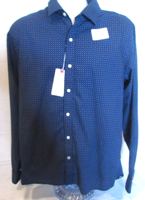 #ad IZOD Saltwater Men#x27;s Large Blue amp; White Button Up Shirt $24.99