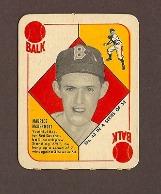 #ad 1951 Topps Red Backs Maurice McDermott #43 Baseball Pitcher Boston Red Sox $15.99
