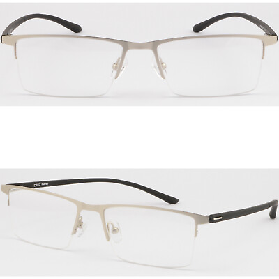 #ad #ad Light Mens Titanium Frames Large Wide Metal Herrenbrille Glasses Soft Arm Silver $25.95