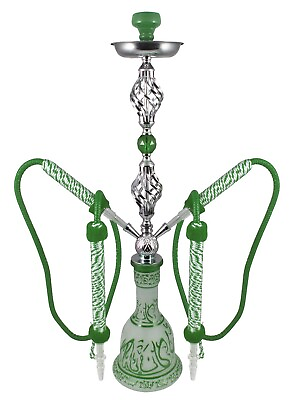 #ad 34quot; Arabic Winds 2 Hose Green Hookah Premium with Egyptian Style Hose SALE $79.99