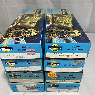 #ad Lot of 8 Vintage Athearn HO Freight Car Trains All New Unbuilt in Box $155.00