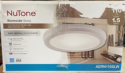 #ad NuTone 110 CFM Bathroom Exhaust Fan With LED Light amp; Humidity Sensing AERN110SLW $99.95