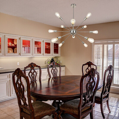 #ad 12 Light Chrome Chandelier Pendant Modern Ceiling Lighting Fixture Dining Room $79.00