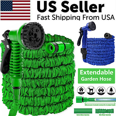 #ad #ad Expanding Expandable Flexible Garden Water Hose w Spray Nozzle 25 50 75 100FT $9.89