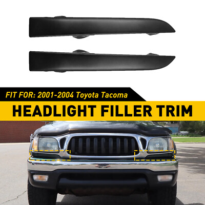 #ad 2x FOR TOYOTA TACOMA FRONT 01 04 BUMPER GRILLE HEADLIGHT FILLER TRIM PANELS SET $12.34