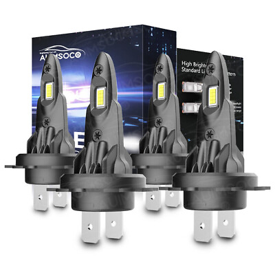 #ad H7 LED Headlights Bulbs 10000K High Low Beams Kit Combo Super White Bright 4Pcs $69.99