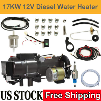#ad 17kW 12V Diesel Water Heater Kit For RV TRUCK Auto Conduction Coolant Heating $399.00
